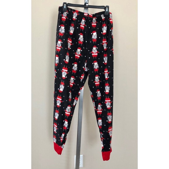 JAMMIES FOR YOUR FAMILIES SIZE L MEN'S 2 PIECES SLEEP SET SANTA GRAPHIC BLACK 94 - Picture 6 of 12